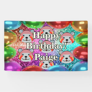 Lona Banner de cumpleaños de carácter personalizado de 