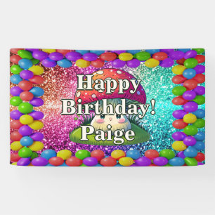 Lona Banner de cumpleaños de carácter personalizado par