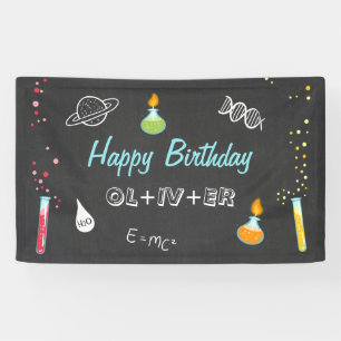 Lona Banner de cumpleaños de ciencia Experiment Lab Fie