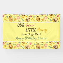 Lona Banner de cumpleaños de dulce dulce miel de abeja