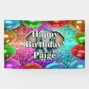 Lona Banner de cumpleaños de Elephant Personalized