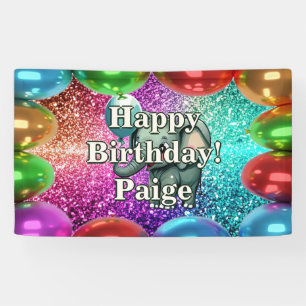 Lona Banner de cumpleaños de Elephant Personalized