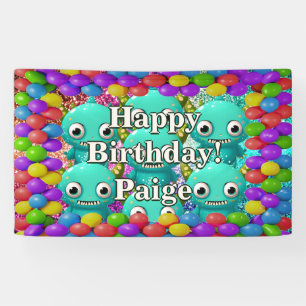 Lona Banner de cumpleaños de personajes personalizados