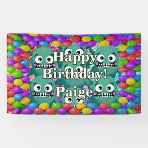 Lona Banner de cumpleaños de personajes personalizados