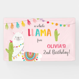 Lona Banner de cumpleaños divertido Fiesta Alpaca Mexic