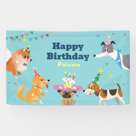Lona Banner de cumpleaños feliz para perros