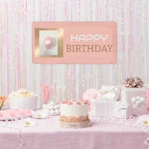Lona Banner de cumpleaños inmoralidad rosada de Rubor P