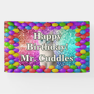 Lona Banner de cumpleaños personalizado de personaje de