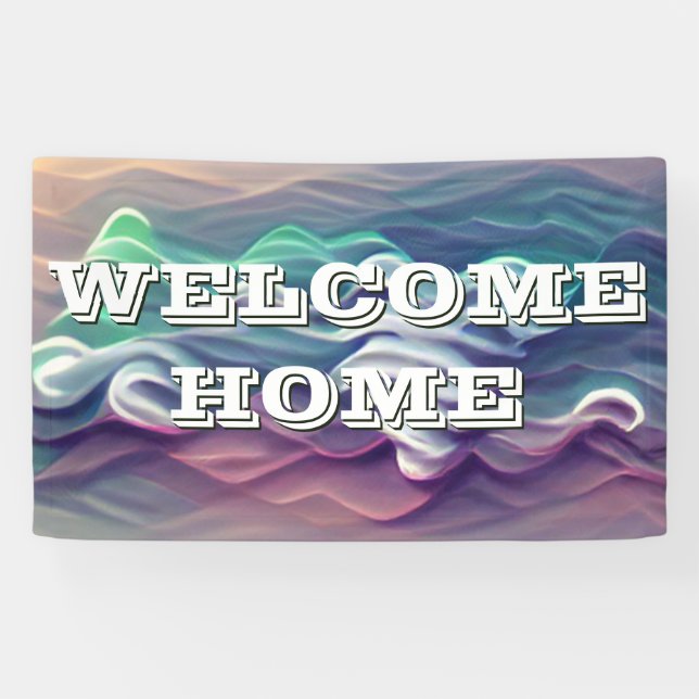 Lona Banner de degradado de ondas de bienvenida (Horizontal)