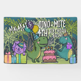 Lona Banner de dinosaurio de la fiesta de cumpleaños de