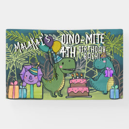 Lona Banner de dinosaurio de la fiesta de cumpleaños de