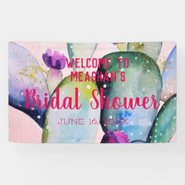 Lona Banner de ducha de novia | Bohemian Glam Cactus Fi