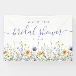 Lona Banner de ducha de novia con flores silvestres