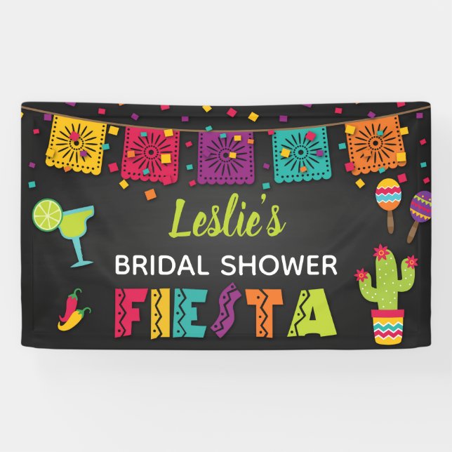 Lona Banner de ducha de novia Fiesta con Margarita (Horizontal)