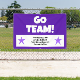 Lona Banner de equipo púrpura personalizado