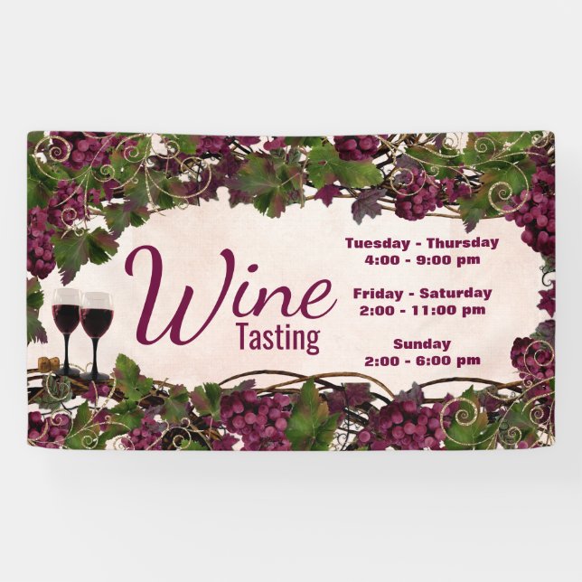 Lona Banner de evento de degustación de vinos (Horizontal)