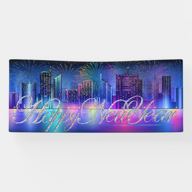 Lona Banner de Feliz Año Nuevo (Horizontal)
