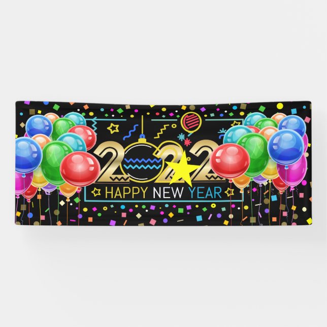Lona Banner de Feliz Año Nuevo (Horizontal)