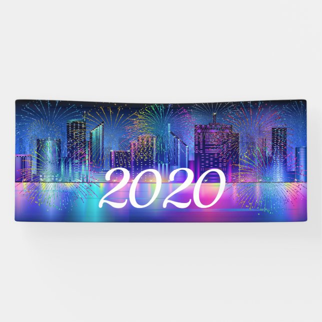 Lona Banner de Feliz Año Nuevo (Horizontal)