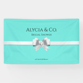 Lona Banner de Fiesta Bride & Co. Turquoise / Verde azu