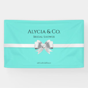Lona Banner de Fiesta Bride & Co. Turquoise / Verde azu