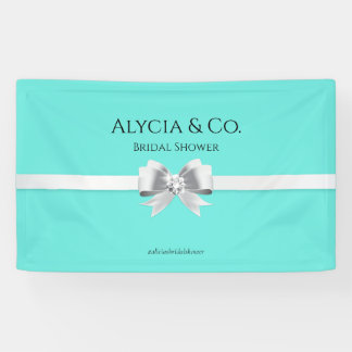 Lona Banner de Fiesta Bride & Co. Turquoise / Verde azu