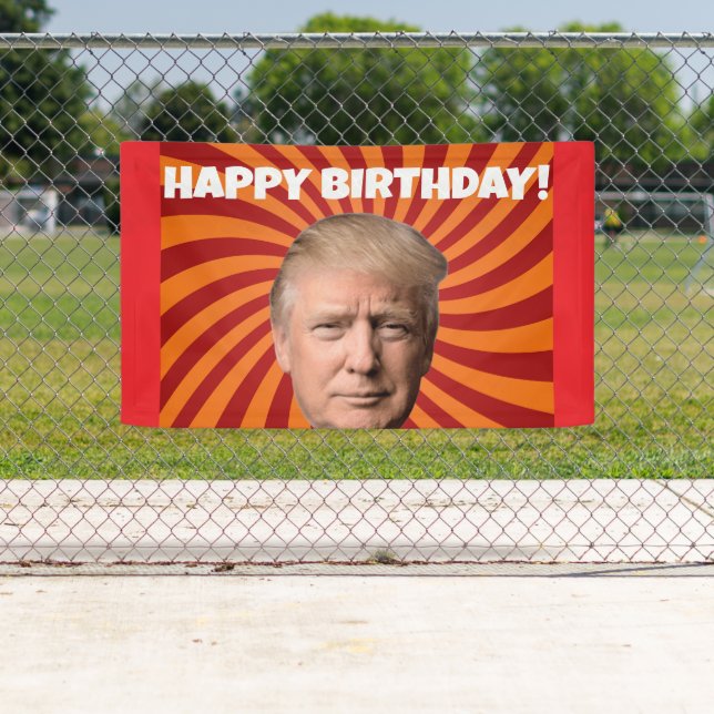 LONA BANNER DE FIESTA DE BIRTHDAY DONALD TRUMP (In situ)