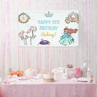 Lona Banner de Fiesta de cuento de hadas de princesa má