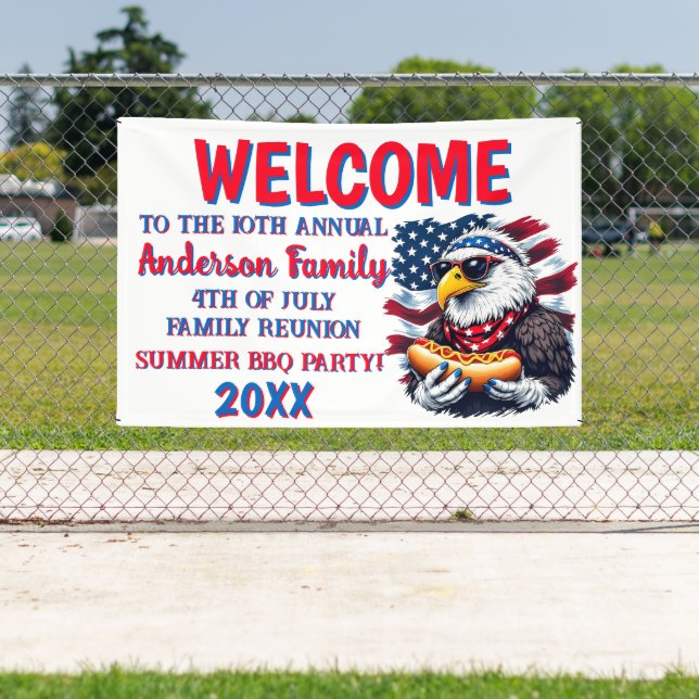 Lona Banner de Fiesta patriótico de personalizable BBQ (in situ)