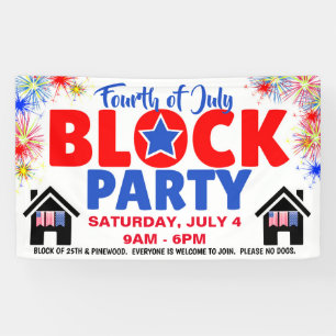 Lona Banner de Fiesta rojo blanco y azul