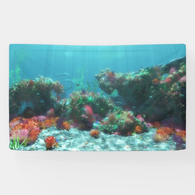 Lona Banner de flores del mar (Horizontal)
