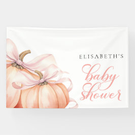 Lona Banner de fondo de Baby Shower de calabaza rosada