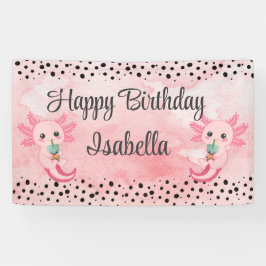 Lona Banner de fondo del Fiesta de Tea Axolotl de Boba