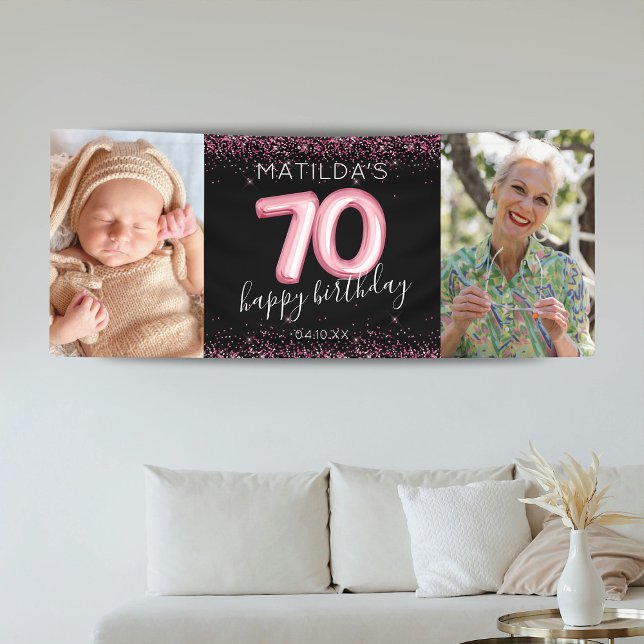 Lona Banner de foto de cumpleaños feliz de Black Pink 7 (Subido por el creador)