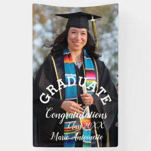 Lona Banner de foto de graduación simple y letra negrit