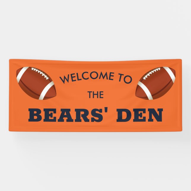 Lona Banner de fútbol Bears Den (Horizontal)