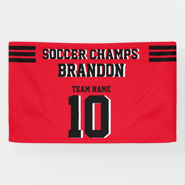 Lona banner de fútbol fuchiablack jugador personalizado (Horizontal)