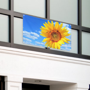 Lona Banner de girasol y abejas
