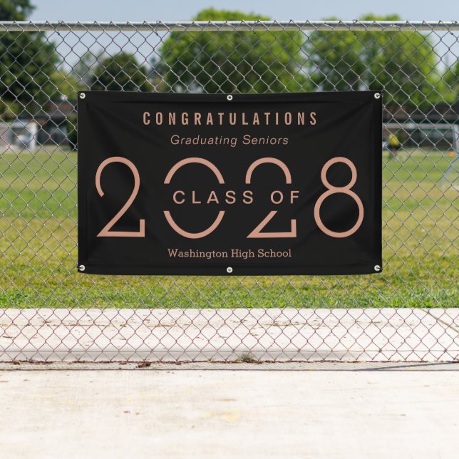 Lona Banner de graduación de color EDITABLE Happy Year (In situ)