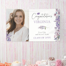 Lona Banner de graduación de flores silvestres