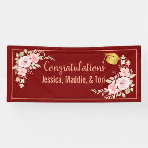 Lona Banner de graduación de nombre personalizado