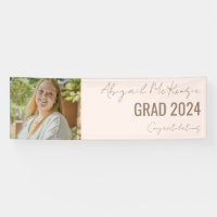 Banner de graduación de textos de Blue Grad Photo 