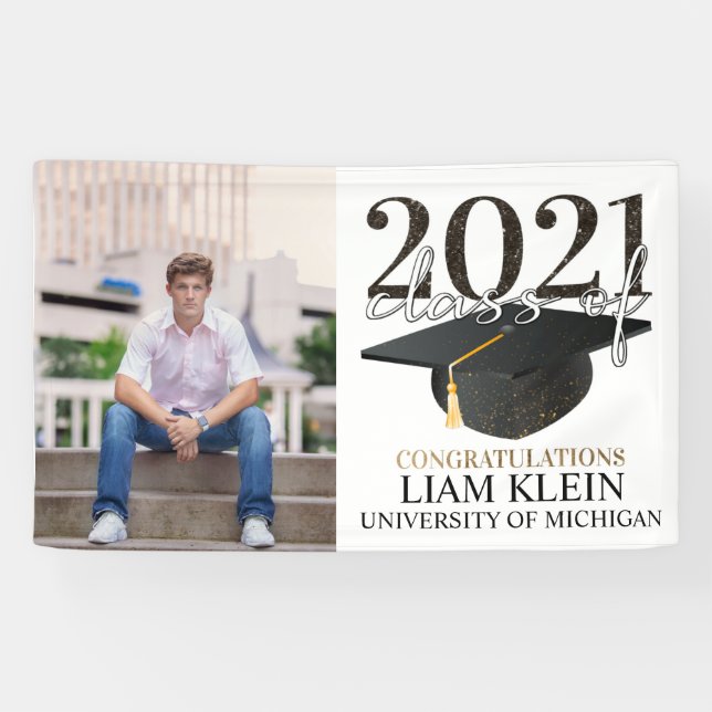 Lona Banner de graduación, fiesta de graduación, fiesta (Horizontal)