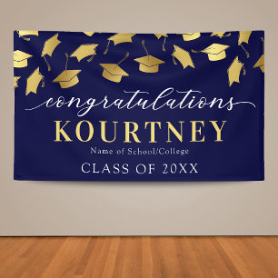 Lona Banner de graduación Navy & Gold 2025