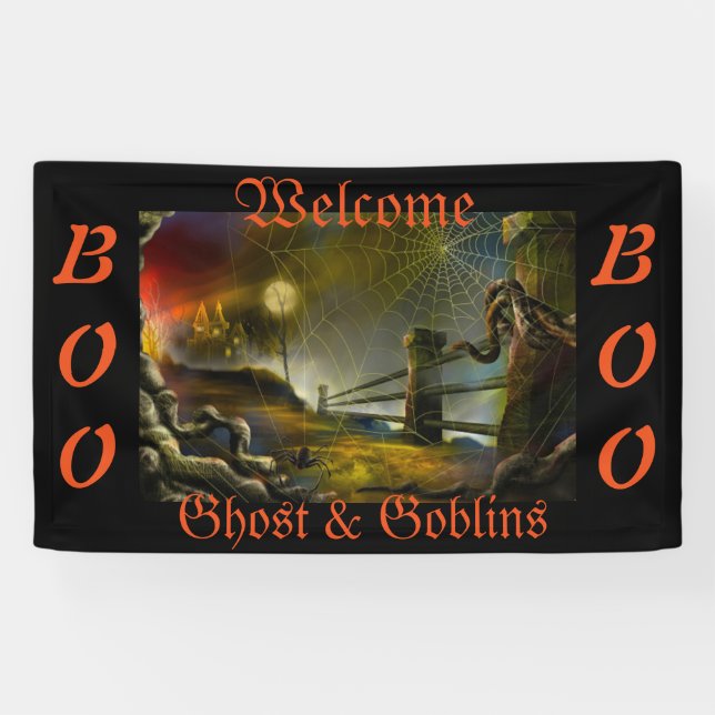 Lona Banner de Halloween de 3' x 5' (Horizontal)