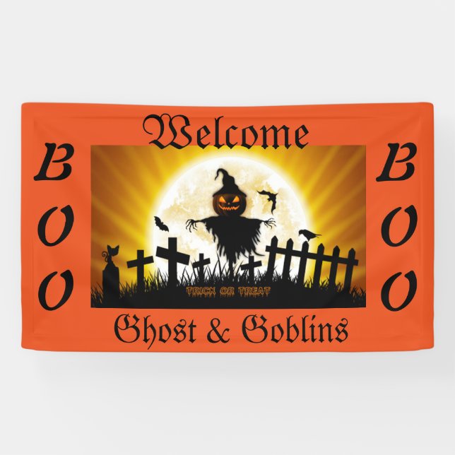 Lona Banner de Halloween de 3' x 5' (Horizontal)