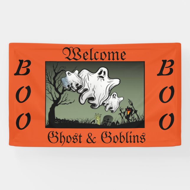 Lona Banner de Halloween de 3' x 5' (Horizontal)