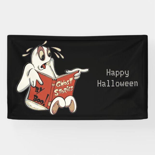 Lona Banner de Halloween de historias fantasma (Horizontal)