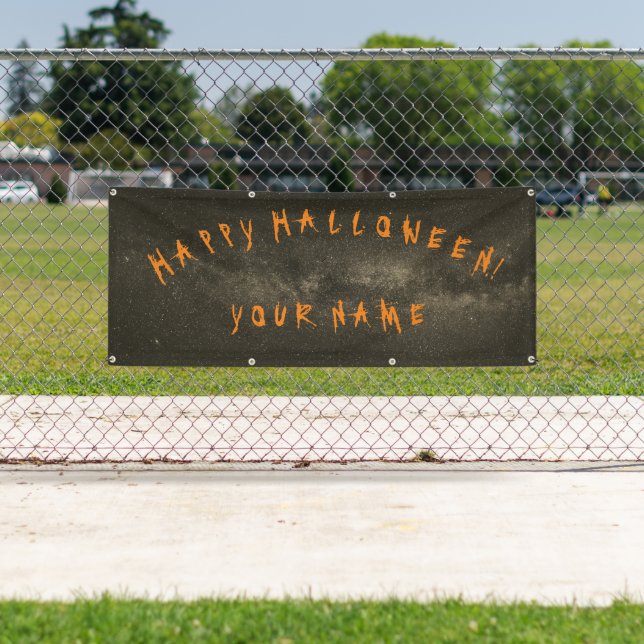 Lona Banner de HALLOWEEN personalizable FELIZ (In situ)
