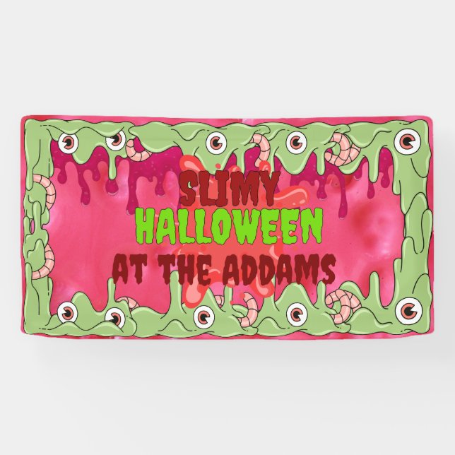 Lona Banner de Halloween Slimy (Horizontal)